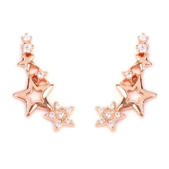 Riah Fashion Jewelry - Shooting Star Crawler Earrings